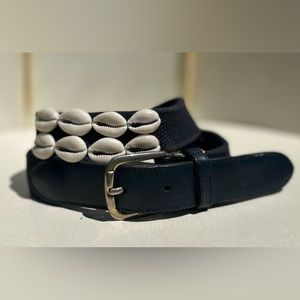 VTG Fila 💯 authentic cowrie shell leather Belt, Sz M or 32”W